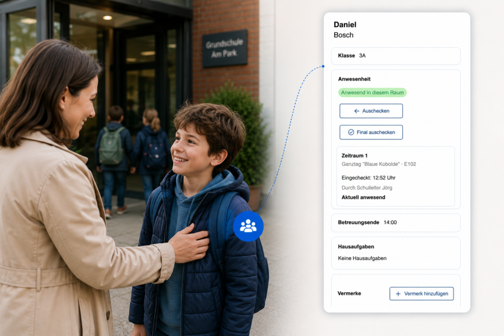 Frühere Abholung digital erfasst