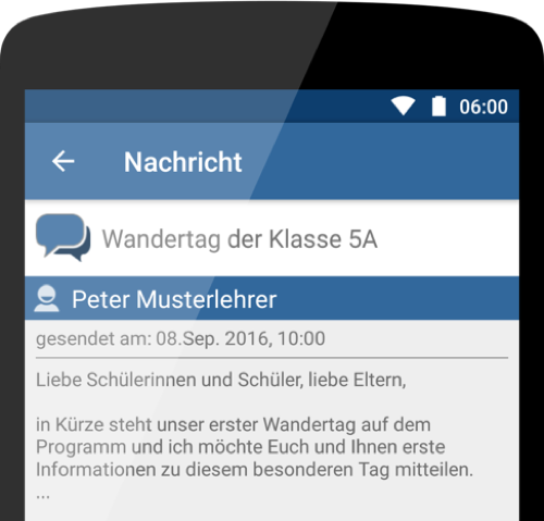 Elternbrief per App versenden und Empfangen